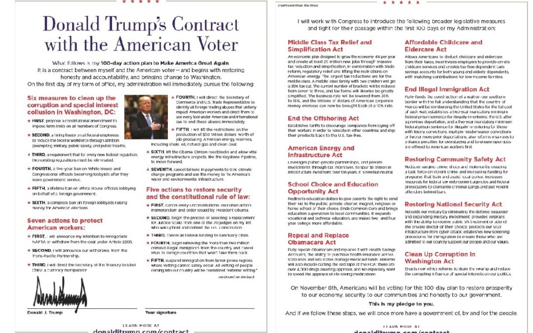 Five Business Communication Tips from “Donald Trump’s Contract with the American Voter”